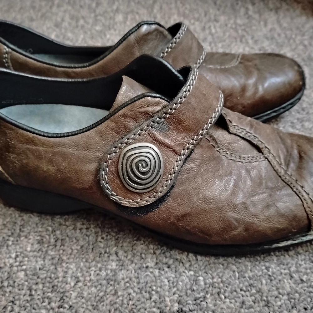 Rieker - 6.5 Brown Genuine Leather Antistress Shoes
